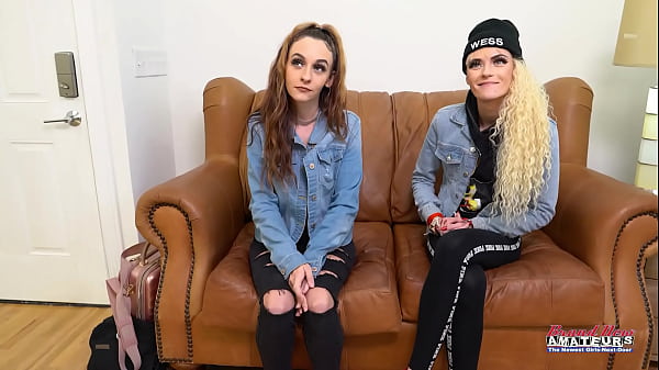 Skinny Hotties Sassy And Lola Share A Juicy Cock To Suck And Get Banged!