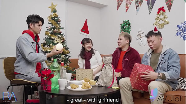 Christmas party in Taiwan with the lovely Yuli and she is horny. She fucks the host when all the others leave Uncensored No Mosaic