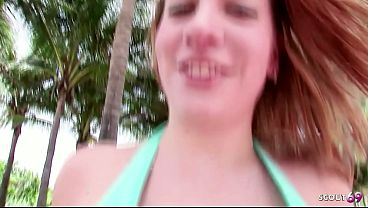 Curvy Ginger Girl with big natural Bouncing Boobs Pick Up for real Amateur POV Fuck at Holiday Trip