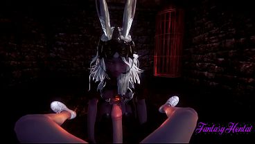 ファイナルファンタジーXIV変態3D-フランフェラをして、口とオマンコにザーメンをぶちまける-アニメポルノビデオ