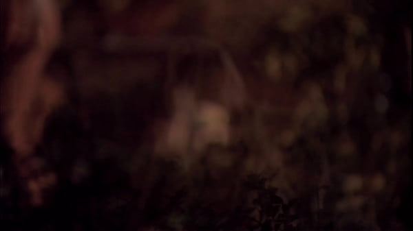 A blonde hottie fucks with her man in the evening in the garden