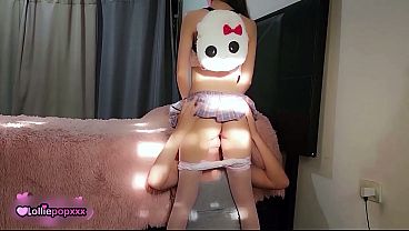 Little horny girl after walking all day on the street