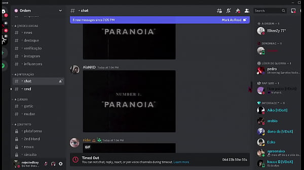 Novinhos da Paranoia coloando na Sub da Ordem