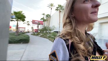 Risky Fuck in Parking Garage AVN 2020 - Molly P- Young Amateur Couple Adventure Sex POV HD