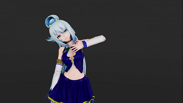 Sexy Aqua dancing and undressing slowly | KONOSUBA MMD