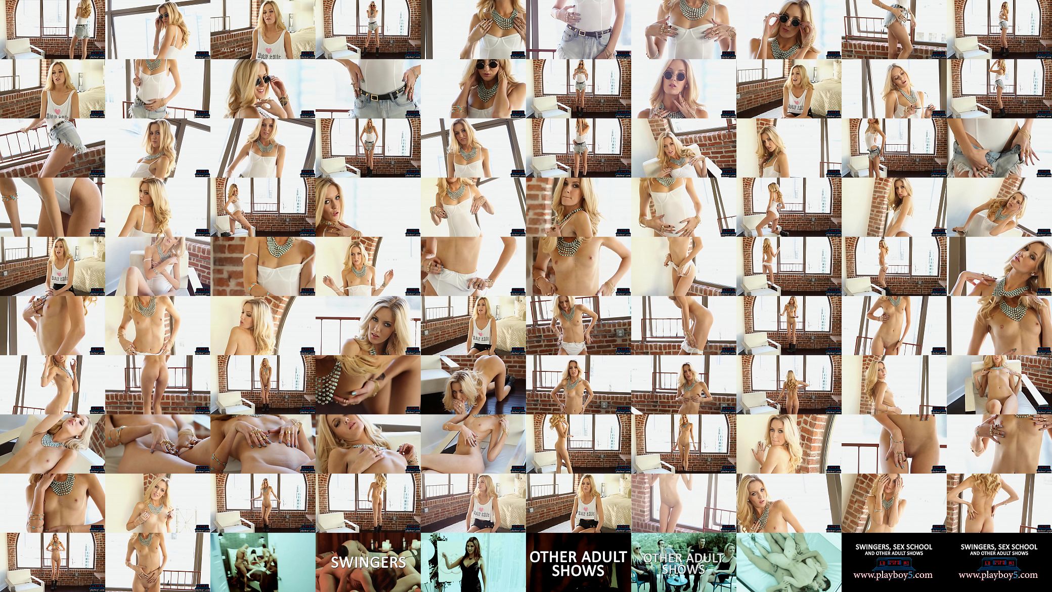 Californian teen blonde model Ally Game striptease 预览图