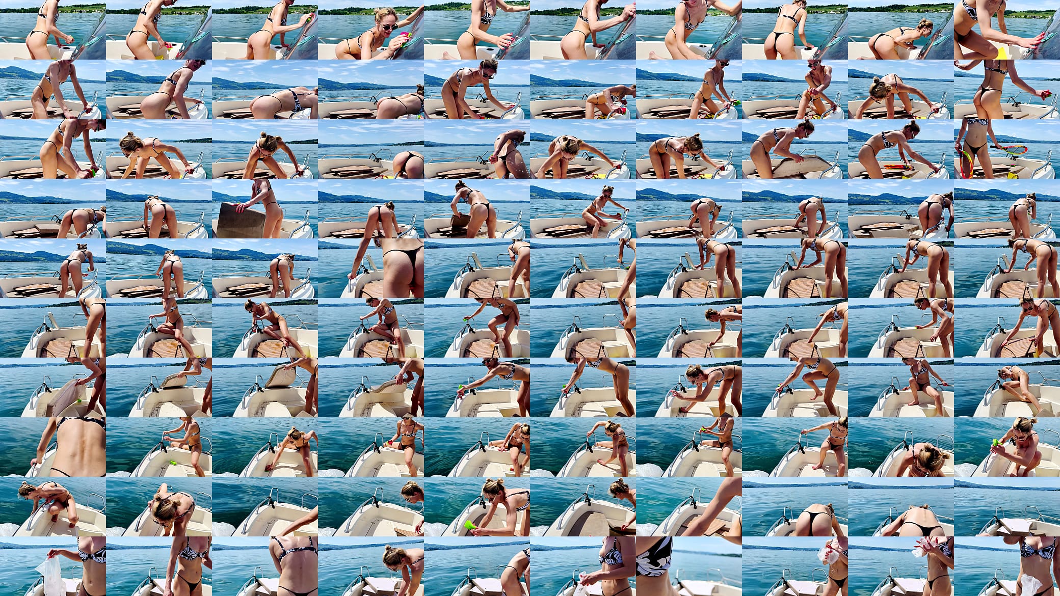 Boat Wash in sexi Thong Swimsuit: Summer is here 预览图