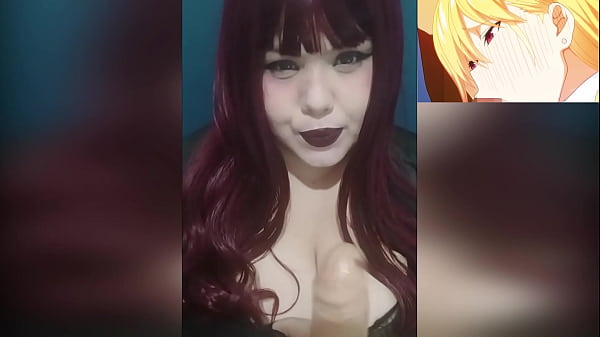 Redhead goth wife playing with her huge tits whille watch Hentai