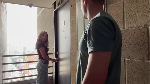 Cute Latina Girl Next Door Invites White Guy Into Her Apartment
