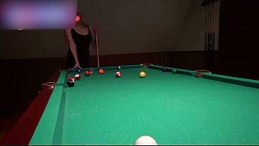 A MILF with Fake Big Breasts Invited Me to Anal Sex on a Pool Table