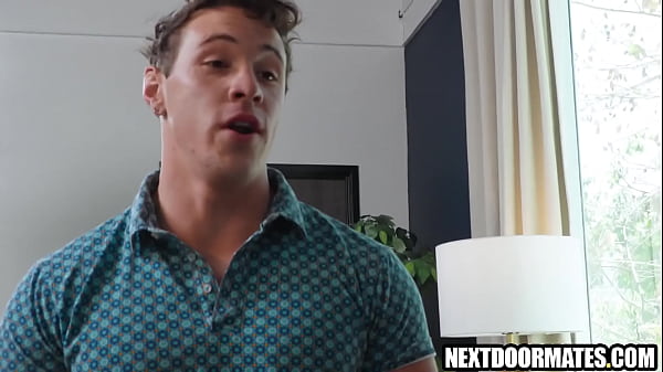 Buff gay guy distracts his boyfriend from work