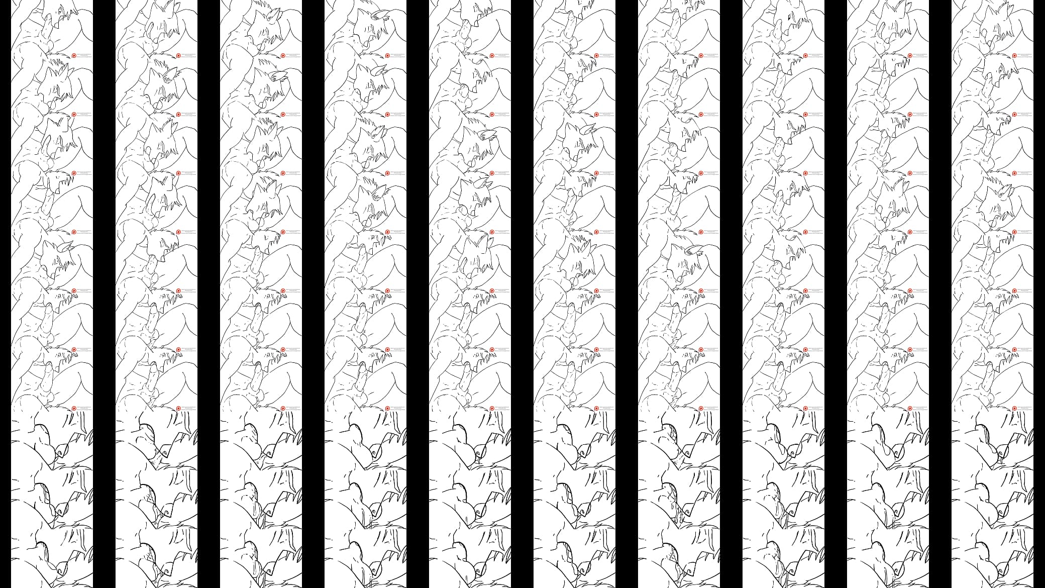 Pleasing the Fox - Gay Furry Blowjob - Lines Version 预览图