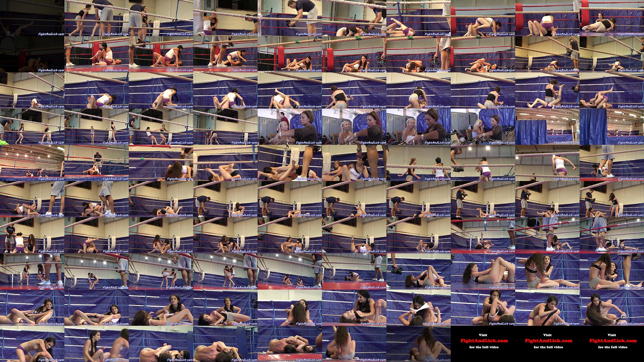 Lesbian teens wrestling in the boxing ring 预览图