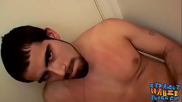 Bearded straight thug Spanky jacks off his cock...