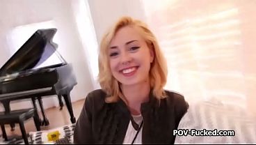 Playful blonde amateur craves for dick on camera POV style