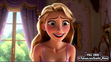 18 year old Rapunzel loses her virginity on her birthday (AI-generated)