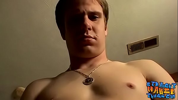 Young straight guy is tugging his hairy cock an...