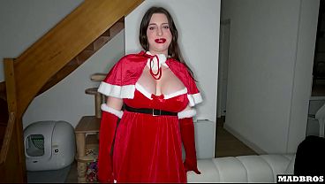 A French Santa Claus with Huge Tits Gets Pounded On Christmas Eve !!!