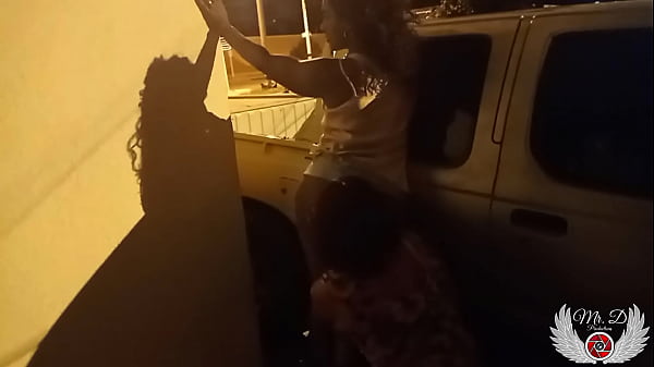 Risky shemale exhibitionism: Two Ladyboy having sex outdoors on the public street