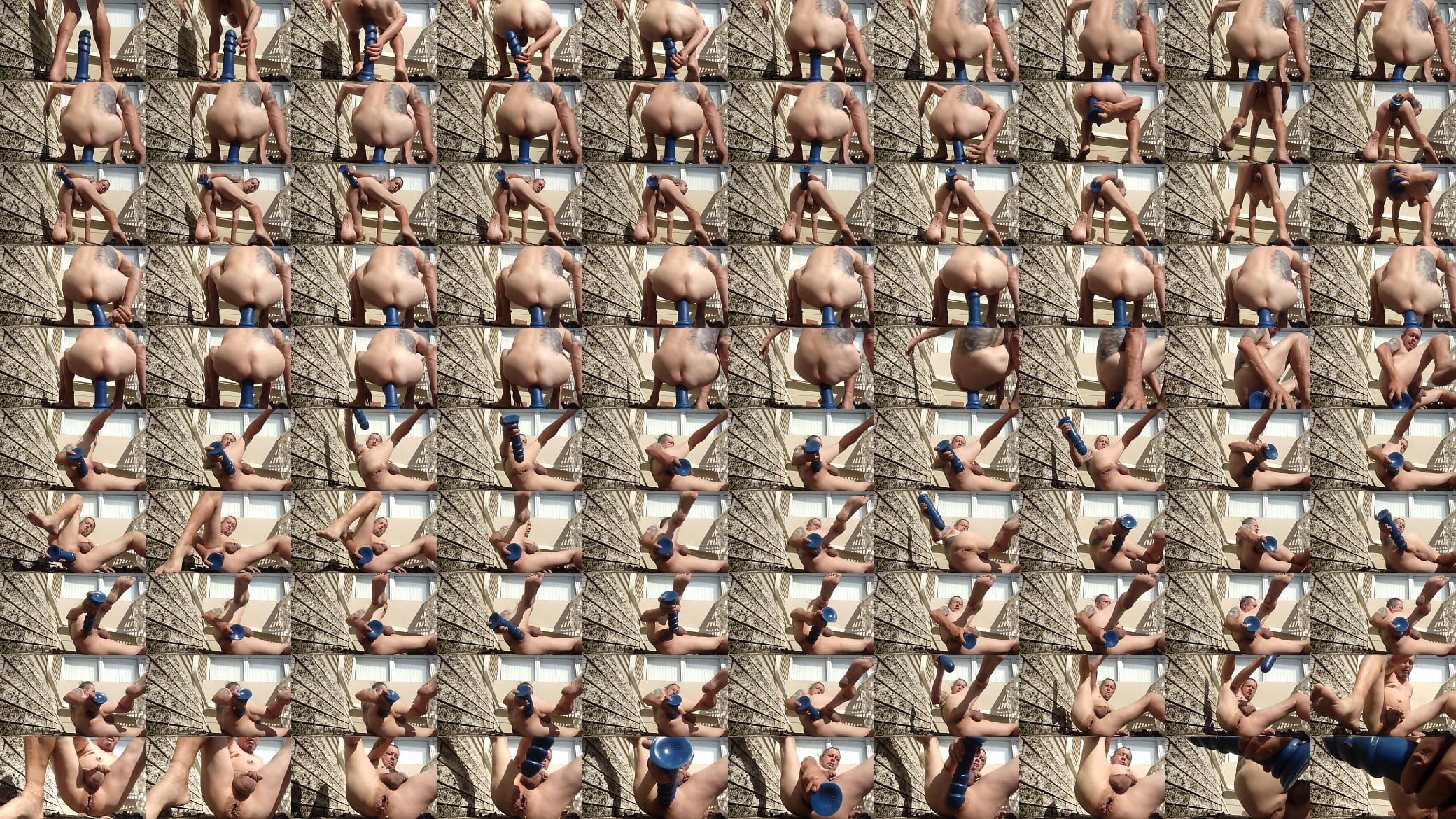Big blue dildo outdoor anal fun 预览图