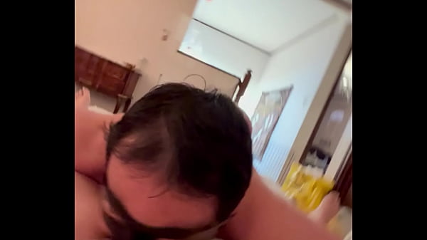 A perverted man licking the beautiful legs and of a slender and cute