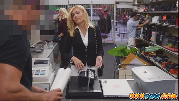 Sexually milf got fired and goes to a pawn shop to sell some stuff