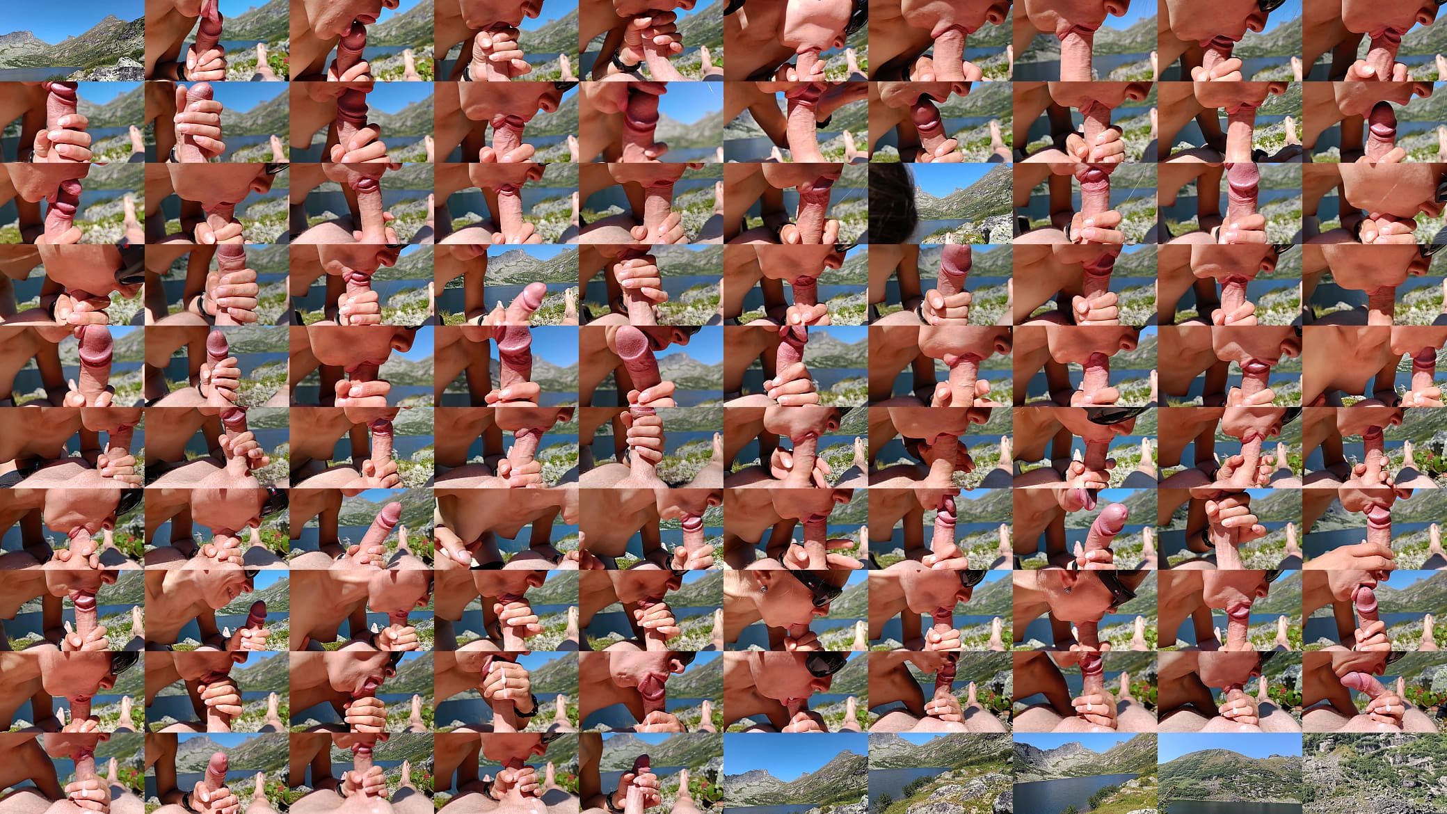 Public blowjob at the mountain lake - cum swallow 预览图