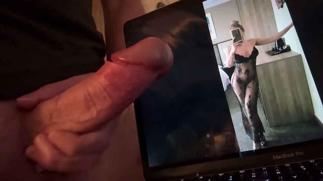 Mr Big Dick UK stroking the big hard dick whilst looking at his favourite Spanish MILF Lola Stone