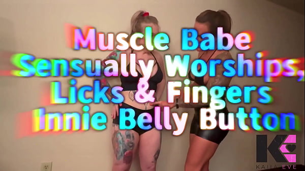 Muscle Babe Sensually Worships, Licks & Fingers Innie Belly Button