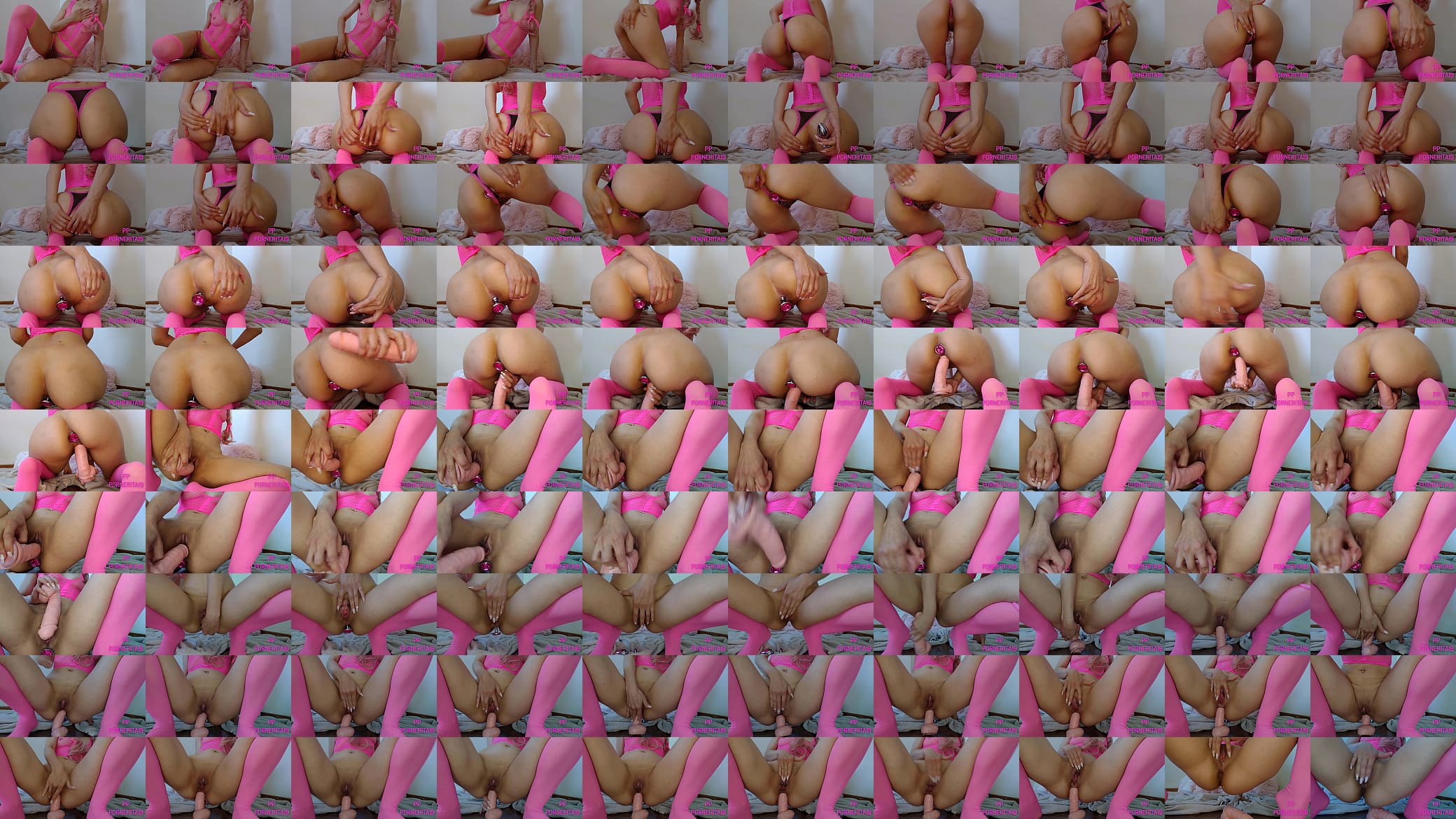 anal plug plus big dildo in wet pussy 预览图