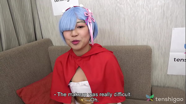 Costume on and sucking cock our sexy amateur Japanese babe Riho loves to cosplay and today she is wearing her costume in this couch casting video pt 4