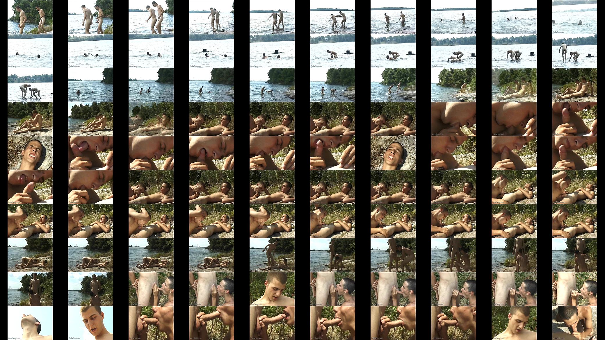 Hot naked bathers banging on the shore of the lake 预览图