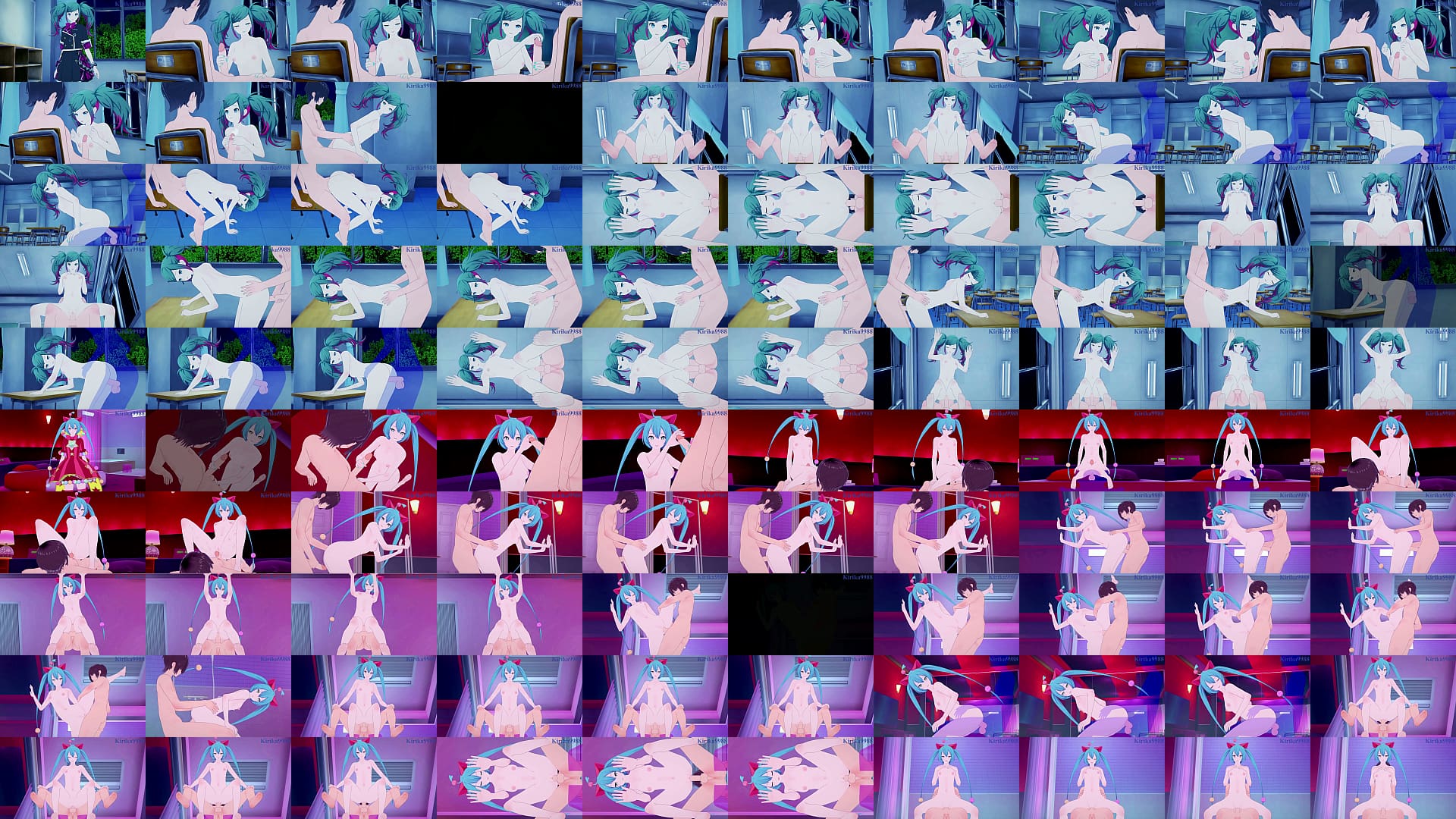 Hatsune Miku (Leo/need) and Hatsune Miku (Wonderlands x Showtime) intense sex. - Project SEKAI VOCALOID Hentai 预览图