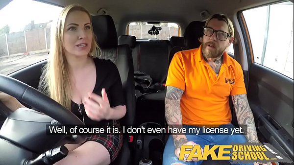 Fake Driving School Fake instructors hot car fuck with busty blonde minx