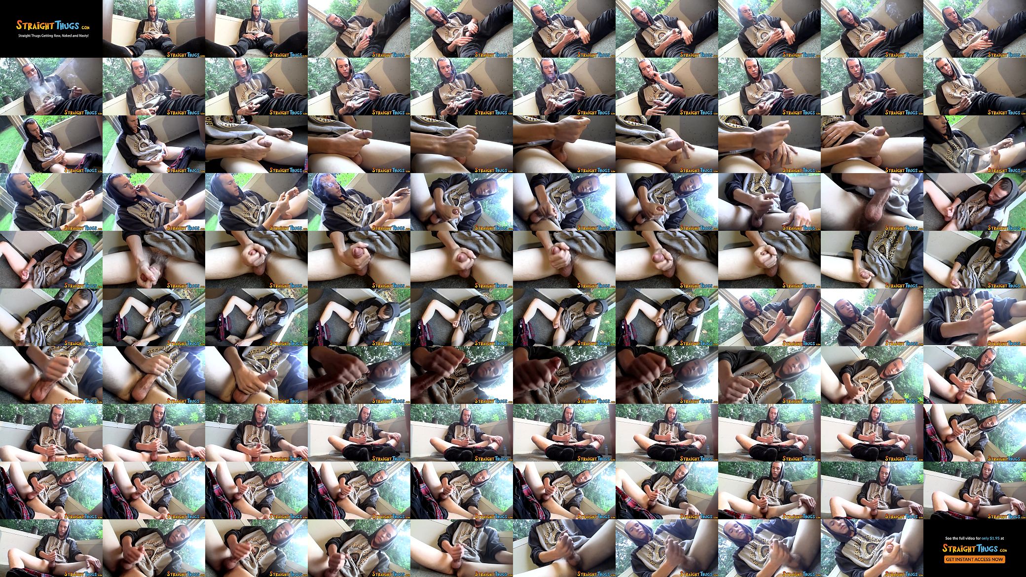 Solo masturbation and cumming with young straight cigar smoker 预览图