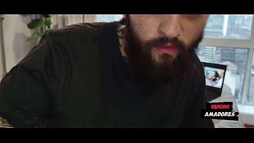 Masturbation with plug before business