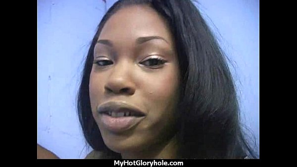 Ebony Slut Fucks A White Gloryhole Cock In Her ...