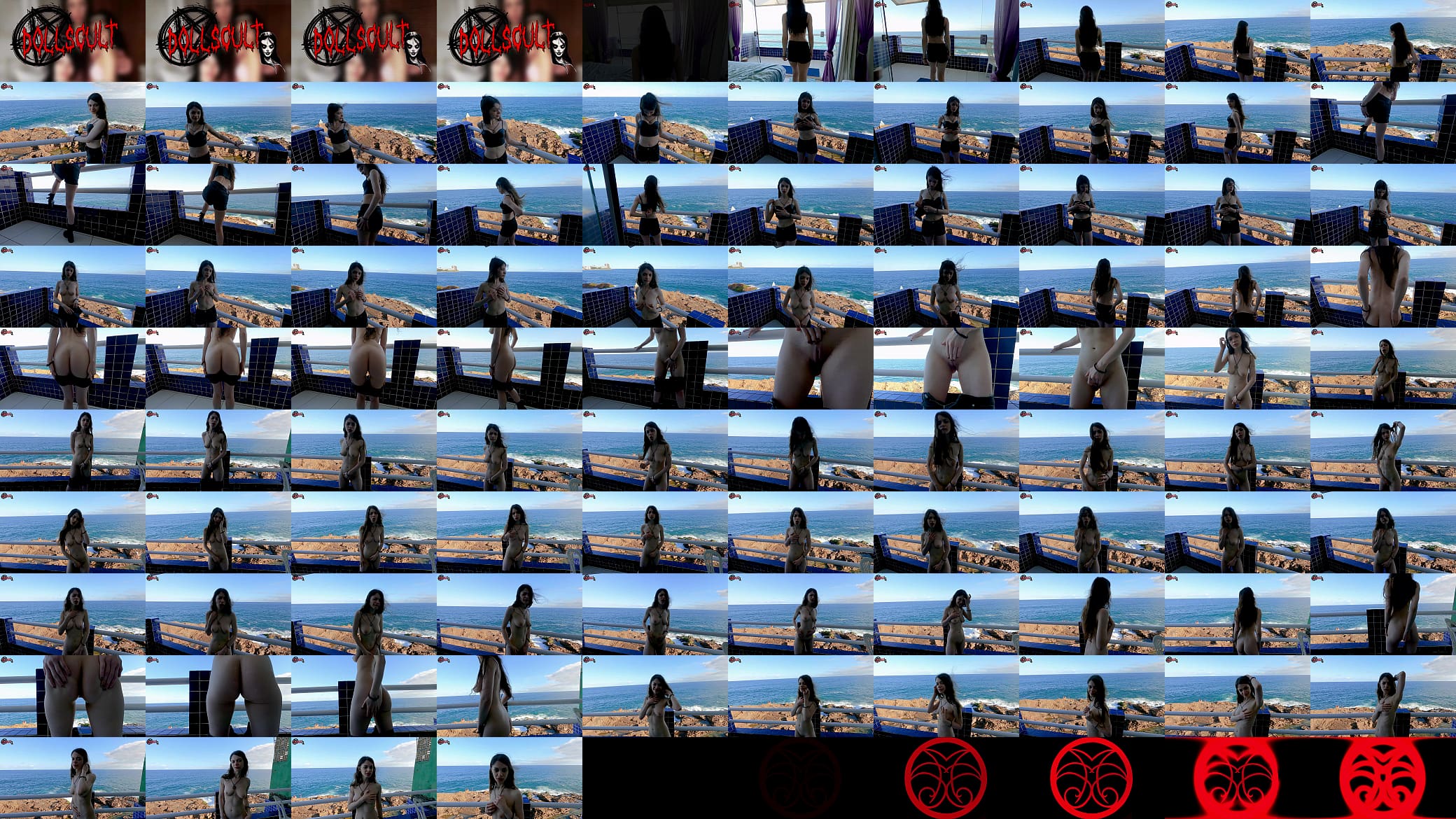 Mel strips on the balcony in front of people 预览图