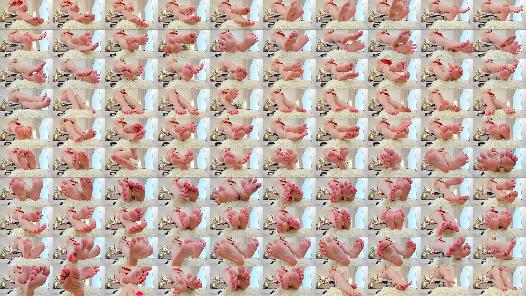 Naughty MILF Sonya teasing you with her legs and feet close up, foot fetish, calves, soles, toes, red toenails 预览图
