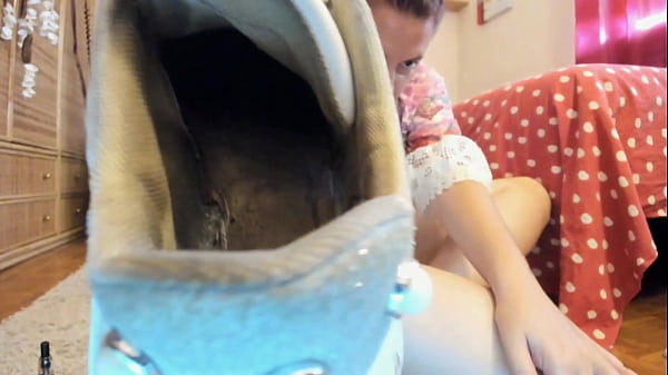 Nicoletta's Quirky Challenge: Dominating Her Friend in a Hilarious Video Call with Sweaty White Sneakers and a Playful Tantaly Doll