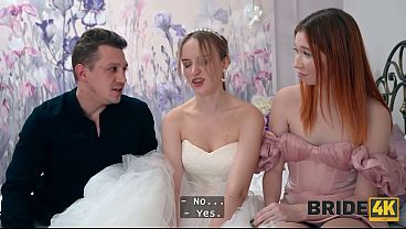 BRIDE4K. Pre-wedding threesome with Polly Yangs went in both holes