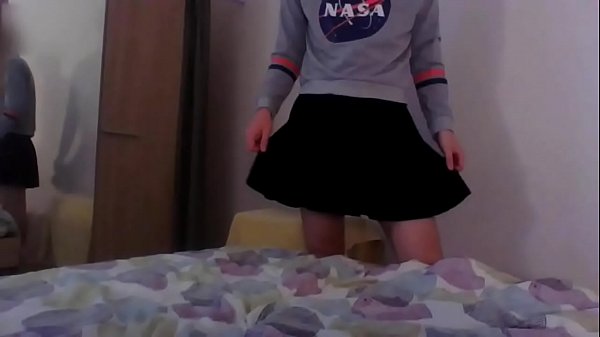 Cute crossdresser NASA fan having fun