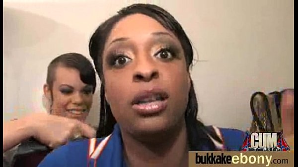 Ebony girlfriend takes huge loads of cum on her...