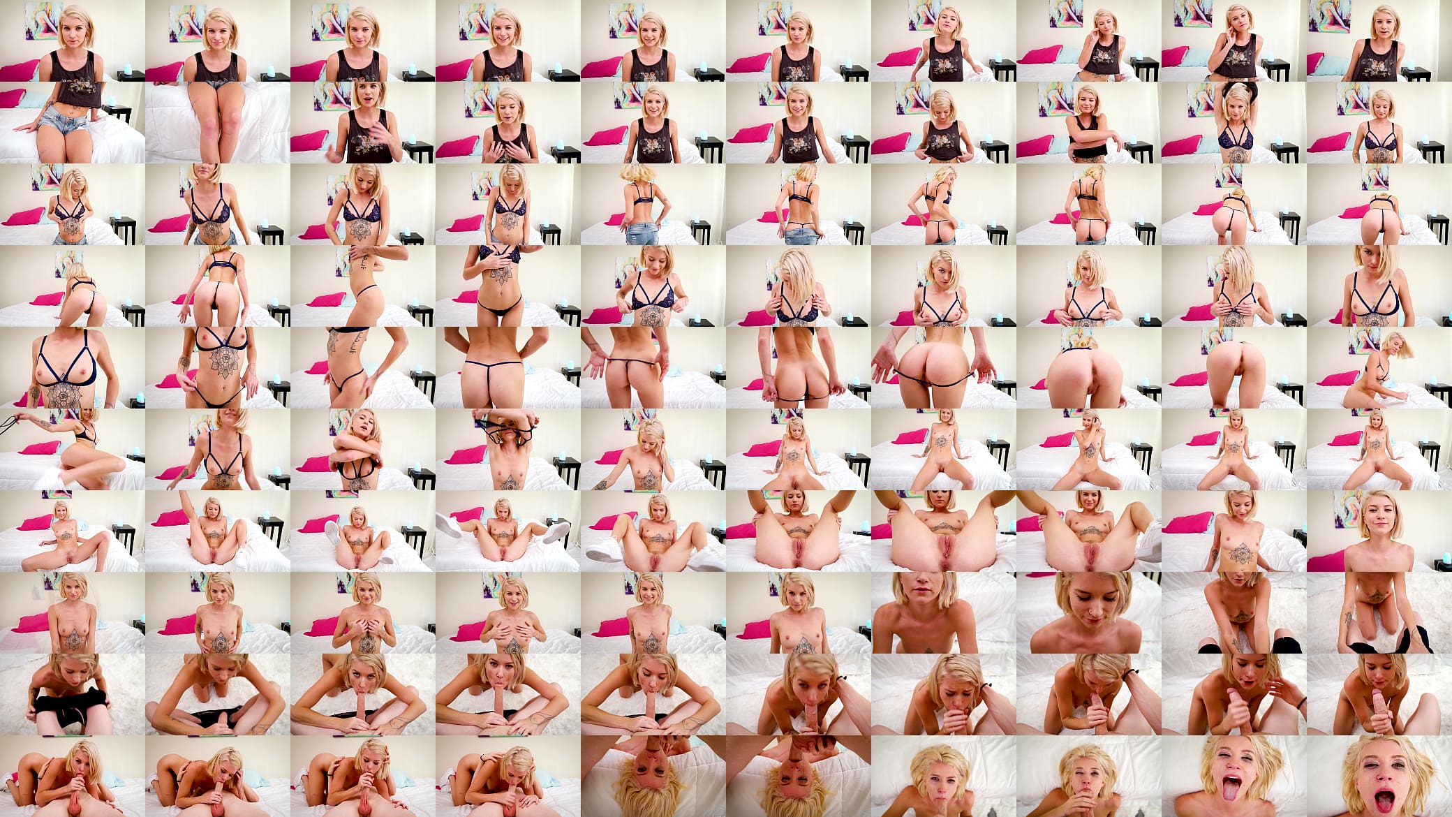 ARYA FAE Cute Petite Skinny Blonde Huge 10&quot; Cock All The Way Down Deepthroat Blowjob and Cum Load Swallow 预览图