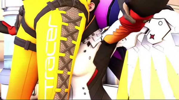 Tracer and Widowmaker Double Ass Worship Mercy