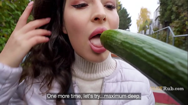 Stranger Does Cucumber Deepthroat Challenge To Qualify To Suck My Big Girthy Dick