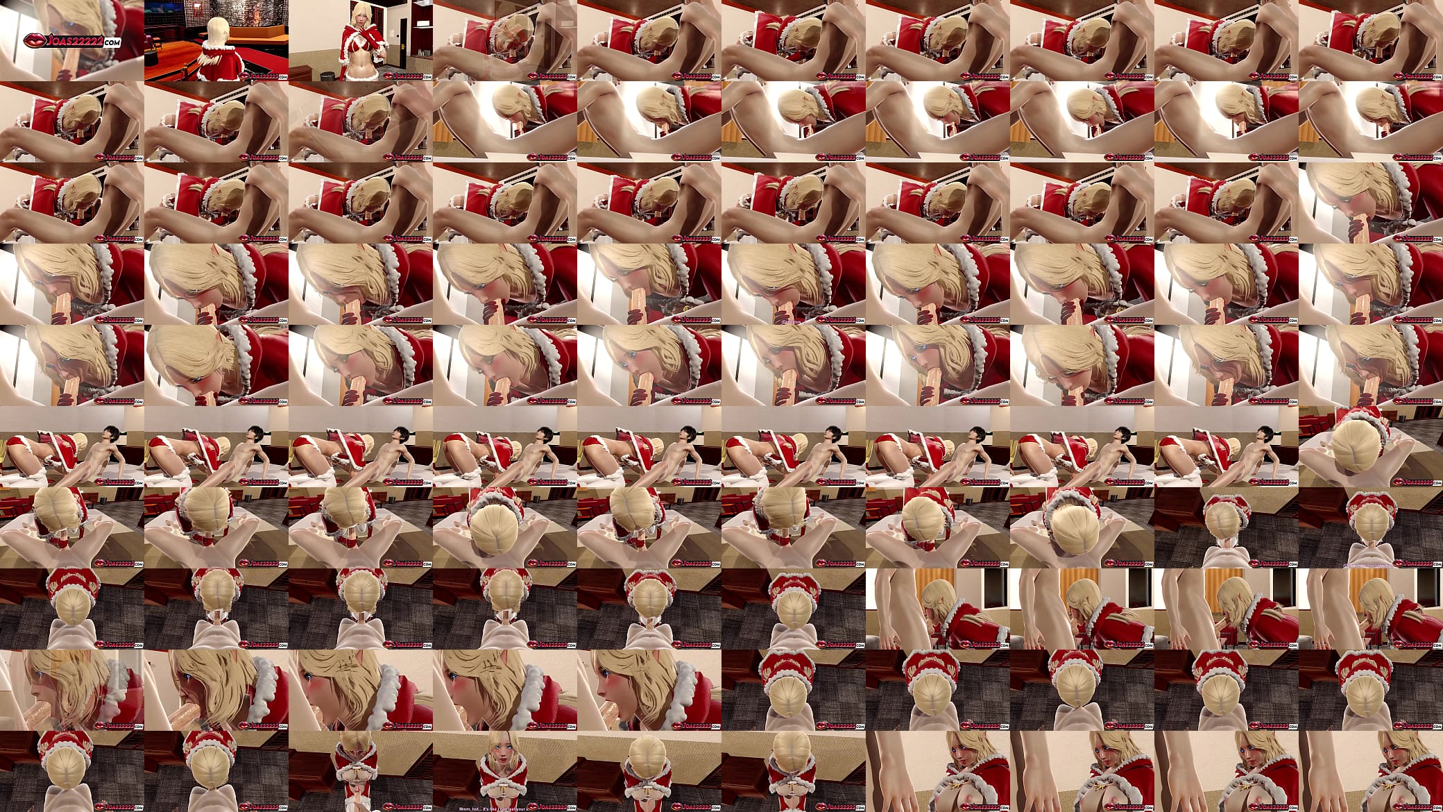 Christmas Elf Making Hottes Blowjob For Big Dick On A Bed 3D Animation Porn 预览图