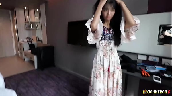 JohnTronX - Gorgeous shy girl shows me her hairy pussy and sucks my dick in POV fashion