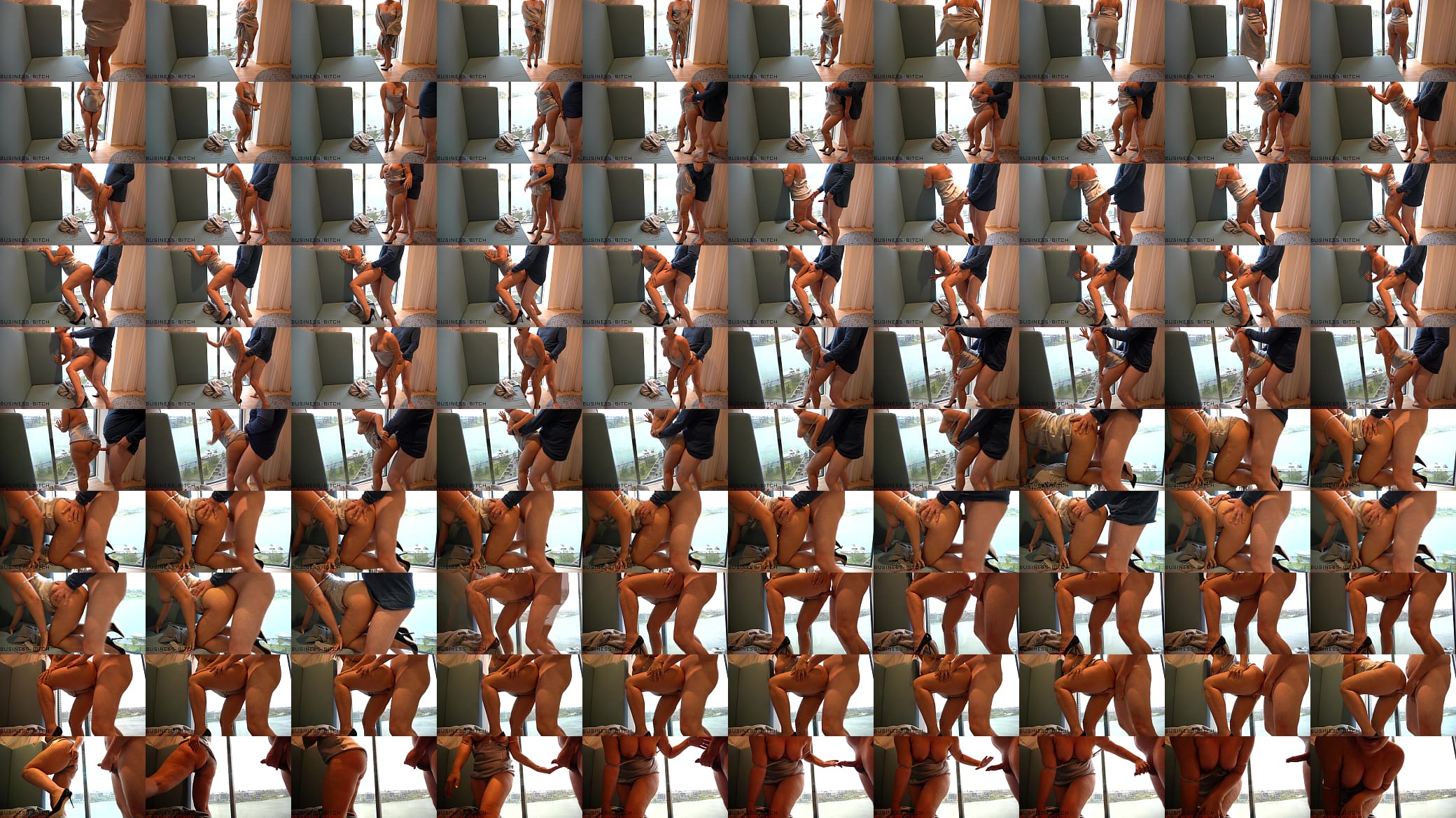 chubby business woman in high heels and satin and silk fucked in front of the hotel window by the boss - business-bitch 预览图