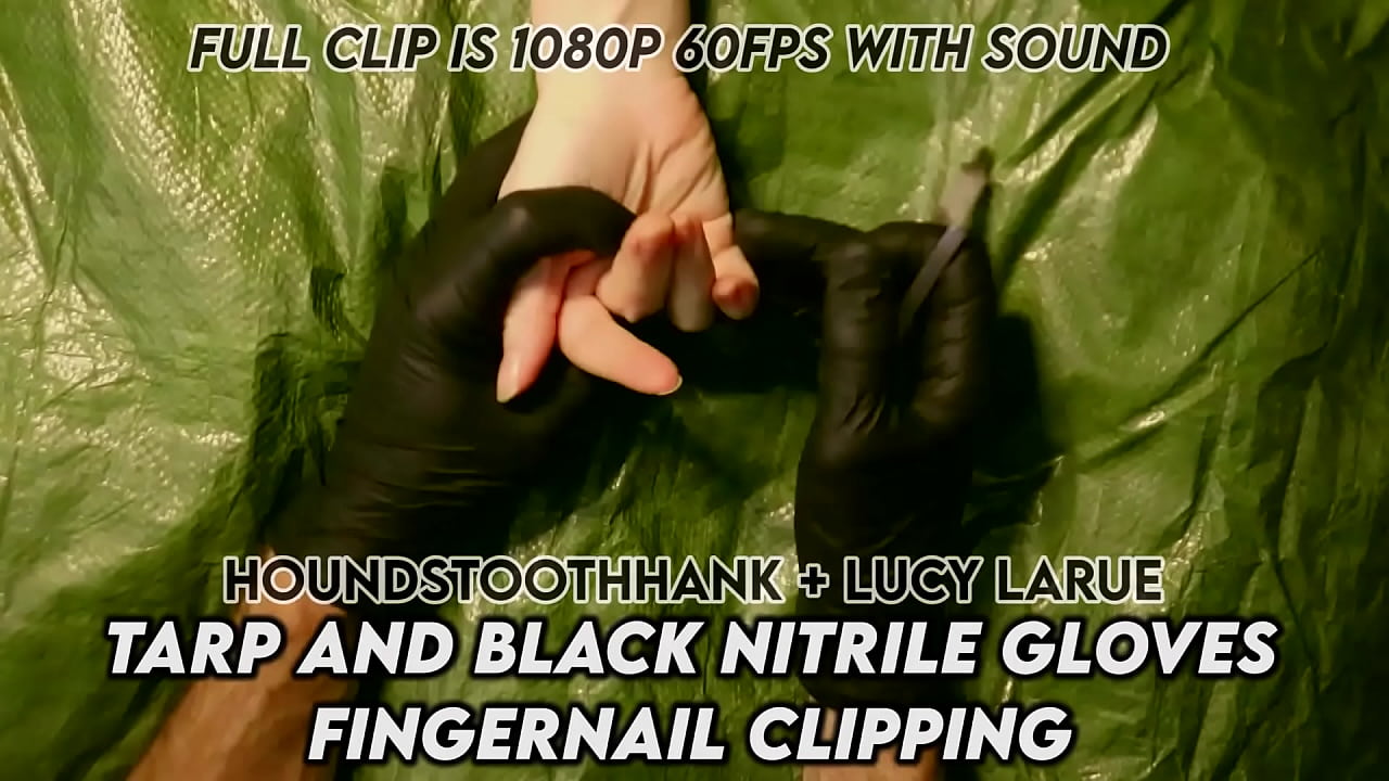 Guantes de lona y nitrilo negro para cortar uñas
                    amateur homemade domination bdsm fetish close up gloves older new fingers asmr submissive girl long fingernails muchos negros